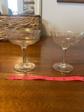 Vintage Iridescent Coupe Glasses - Set of 2